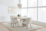 Caye Stone Top Double Pedestal Dining Table with Ivory Cement Base - What A Room