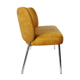 Fomo Chenille-upholstered Stainless Steel Base Dining Chair in Pineapple (Set of 2) - What A Room
