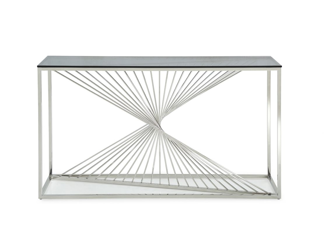 Modrest Trinity Modern Glass & Stainless Steel Console Table - What A Room