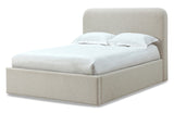 Off-White Upholstered Platform Bed in Ricotta Boucle - What A Room