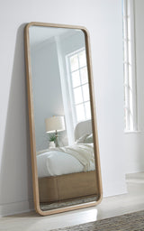 Penny Beveled Glass Floor Mirror in Buff Cream - What A Room