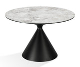 Winston Stone Top Metal Base Round Dining Table in Grigio - What A Room