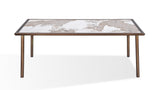 Tulum Stone Top Dining Table with Bronze Metal Base - What A Room