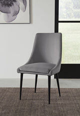 Winston Upholstered Metal Leg Dining Chair in Goose and Black (Set of 2) - What A Room