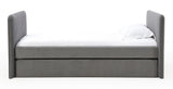 Elora Upholstered Daybed with Trundle in Charcoal Velvet - What A Room