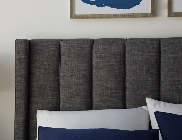 Palermo Upholstered Footboard Storage Bed in Dark Stone - What A Room