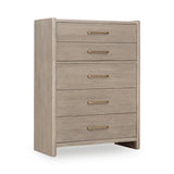 Gardenia Five Drawer Oak Wood Chest in Chai - What A Room