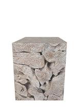 One Teak Slice Square End Table in Bleached Teak - What A Room