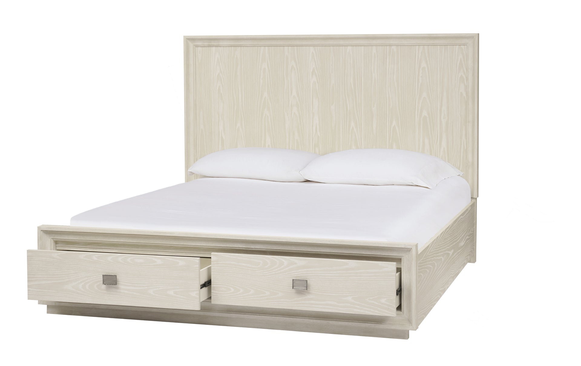 Maxime Two Drawer Footboard Storage Platform Bed In Ash - What A Room