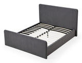Elora Fully Upholstered Platform Bed in Charcoal Velvet - What A Room
