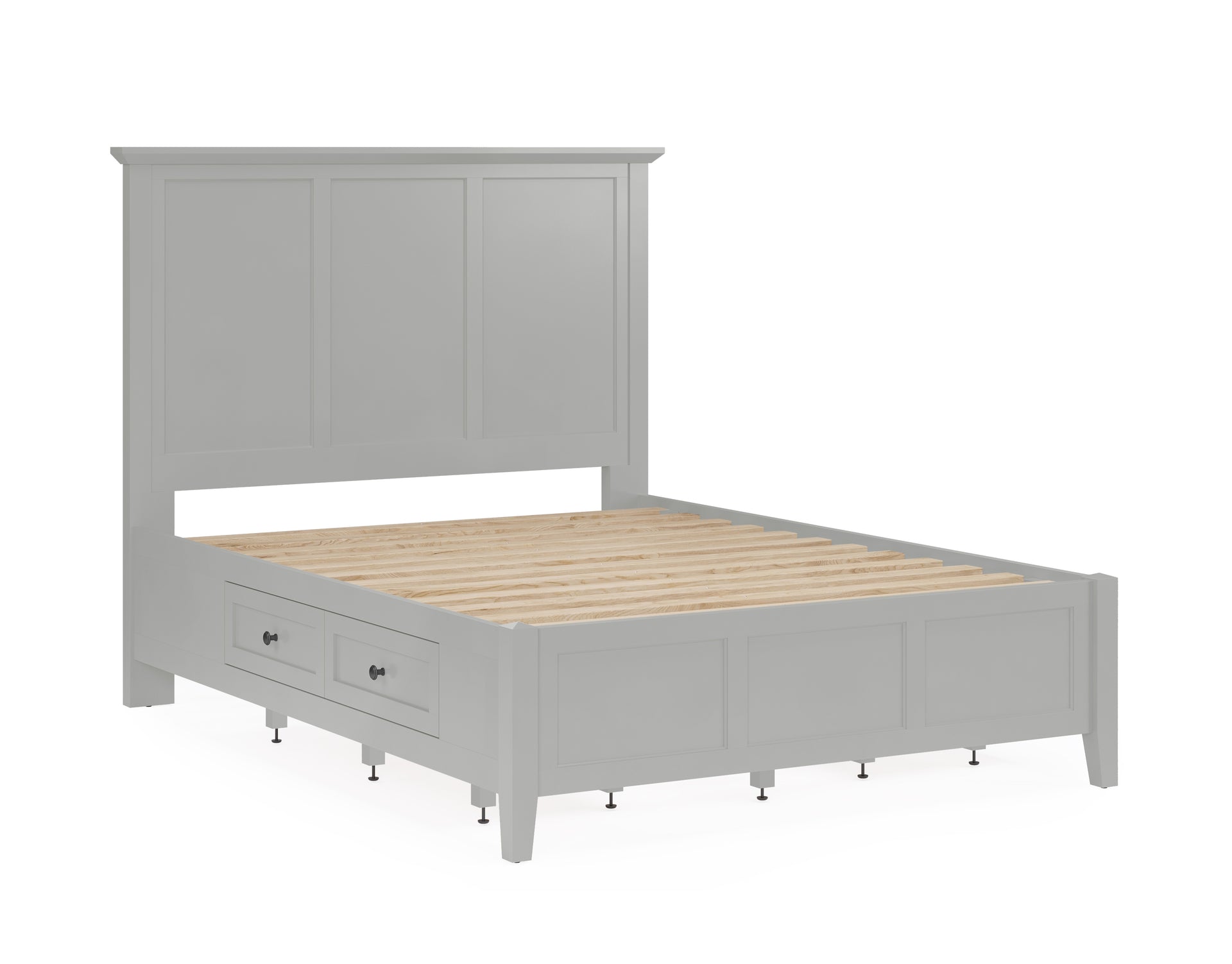 Grace Four Drawer Platform Storage Bed in Elephant Gray - What A Room