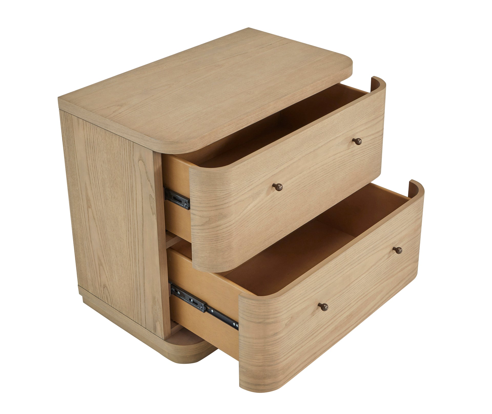 Penny Two Drawer White Ash Nightstand in Buff Cream - What A Room