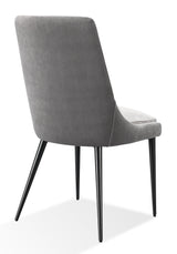Winston Upholstered Metal Leg Dining Chair in Goose and Black (Set of 2) - What A Room