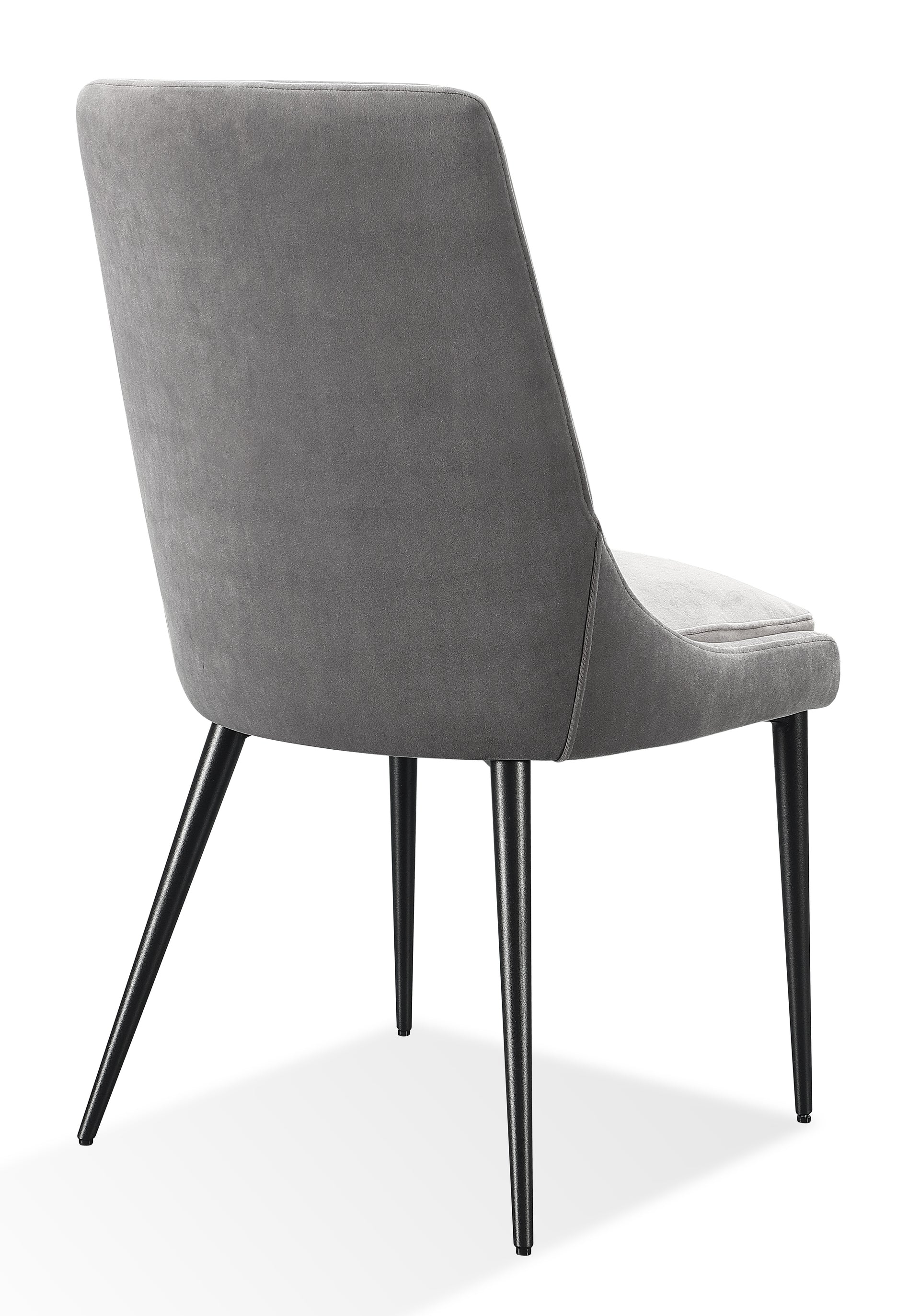 Winston Upholstered Metal Leg Dining Chair in Goose and Black (Set of 2) - What A Room