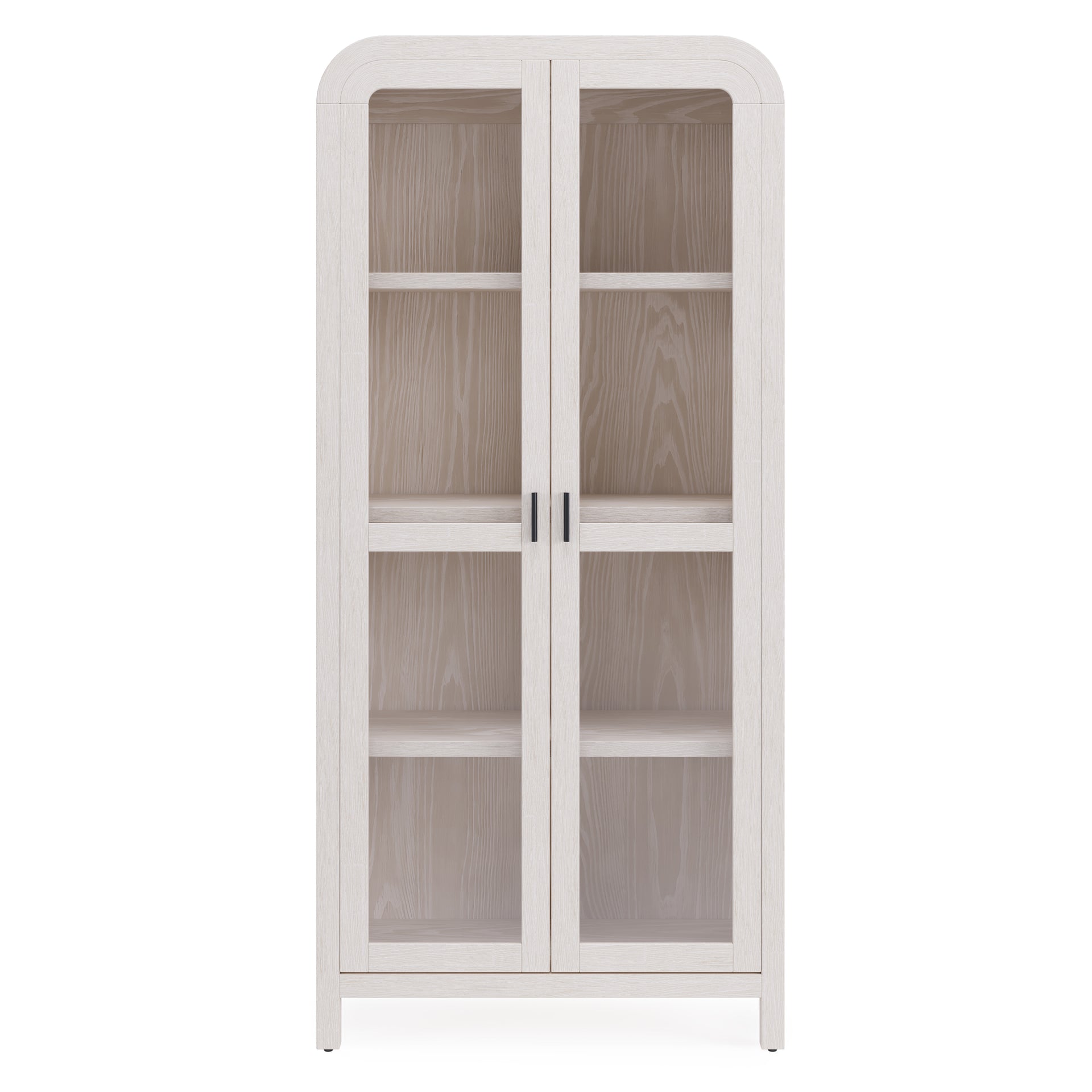 Drake Glass Door Wooden Bookcase in Sugar - What A Room