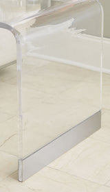 Bowie End Table in Clear Acrylic and Brushed Stainless Steel - What A Room