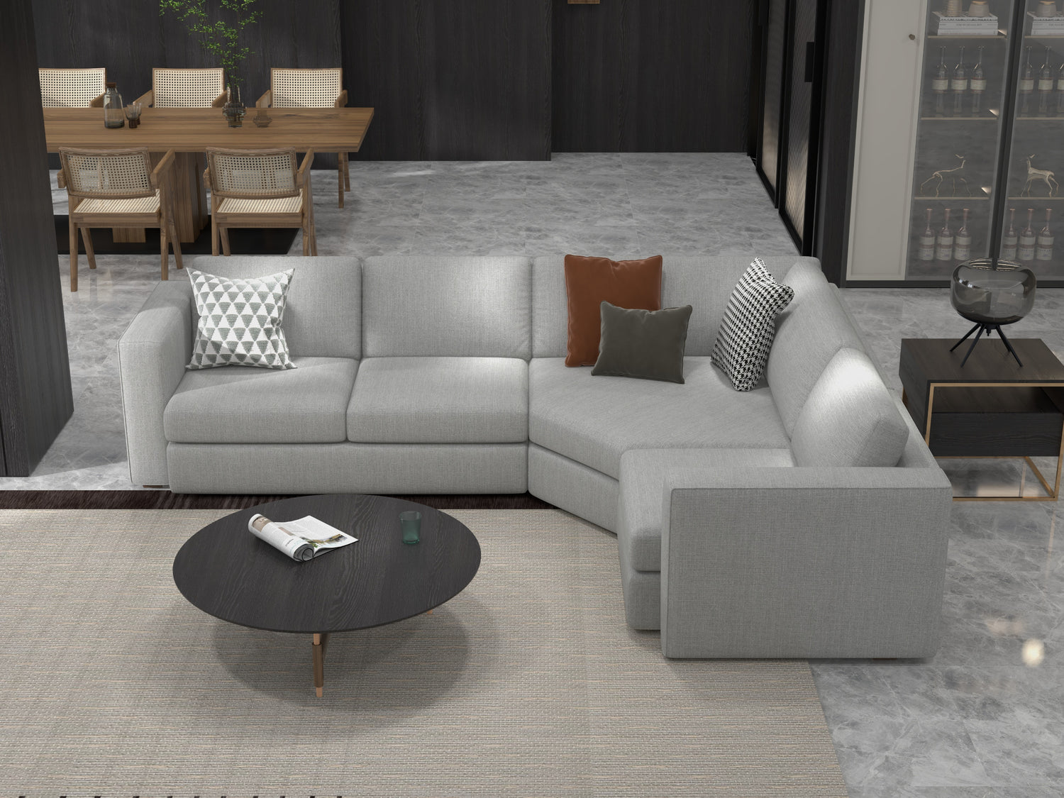 Lounge Corner Wedge Sectional - What A Room