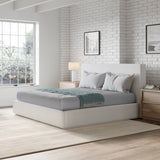 One Upholstered Footboard Storage Bed in Pearl - What A Room