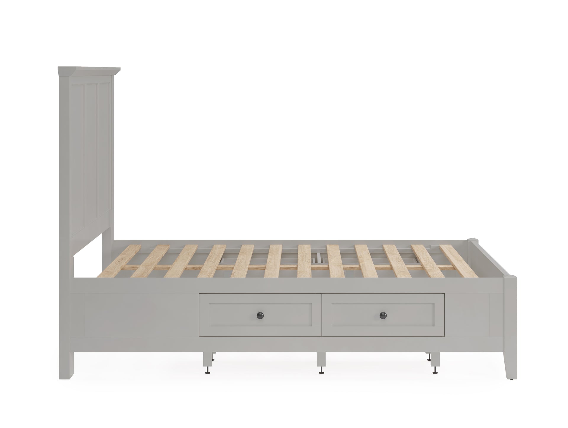 Grace Four Drawer Platform Storage Bed in Elephant Gray - What A Room