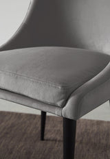 Winston Upholstered Metal Leg Dining Chair in Goose and Black (Set of 2) - What A Room