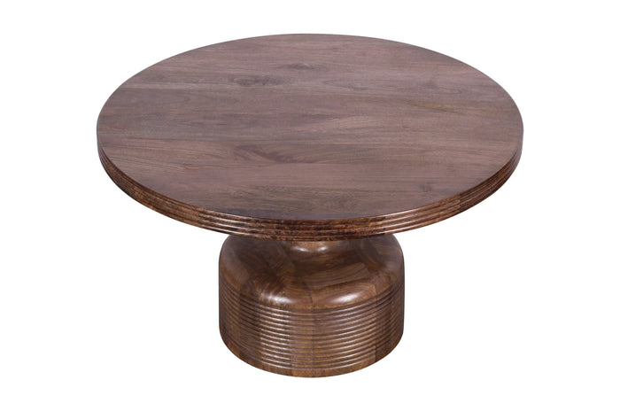 Liyana Solid Wood Round Coffee Table in Natural Tan - What A Room