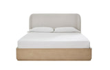 Penny Upholstered Platform Bed in Buff Cream Ash and Oatmeal Linen - What A Room
