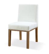 One Modern Coastal Upholstered Dining Side Chair in White Pearl and Bisque (Set of 2) - What A Room