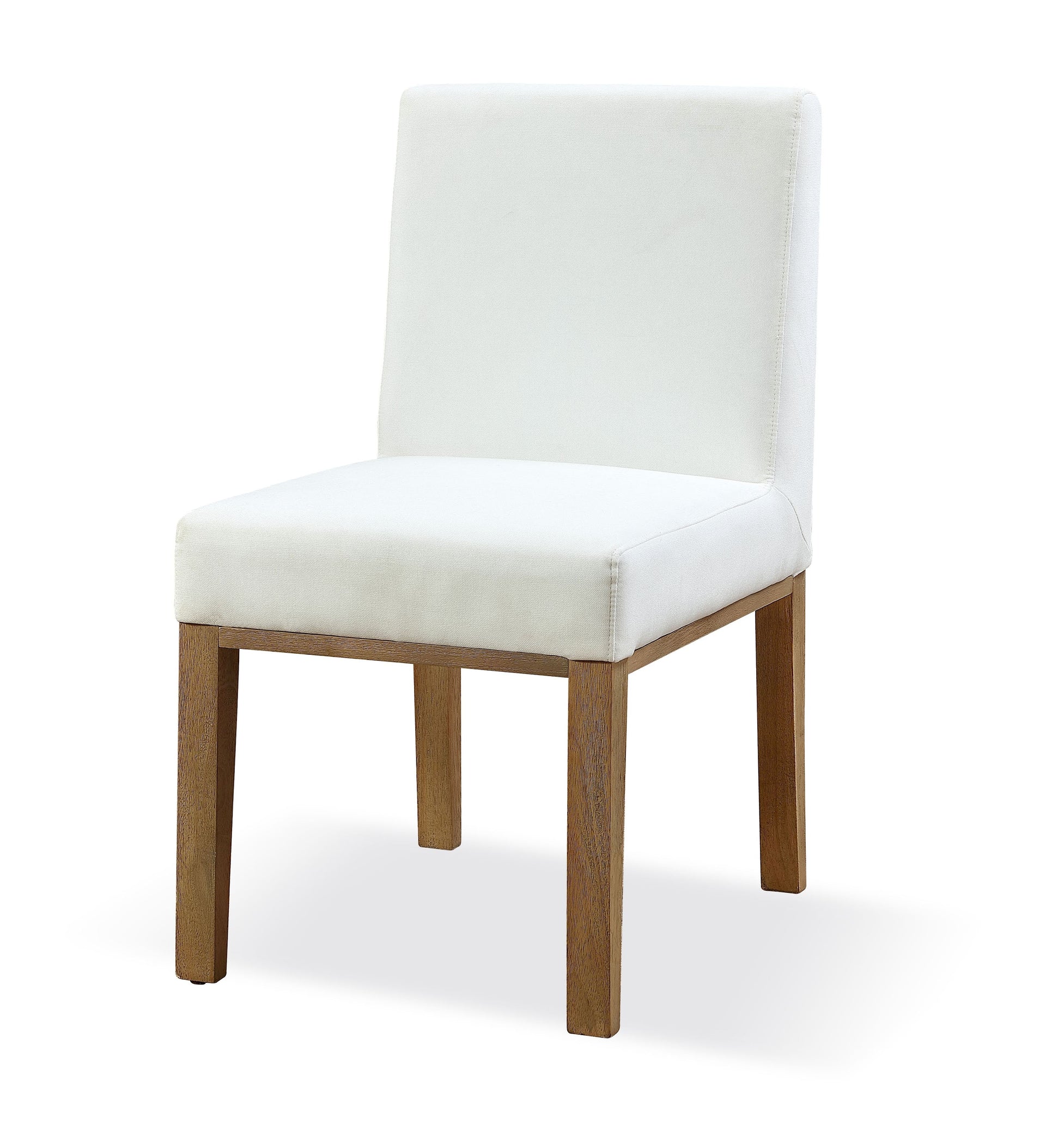 One Modern Coastal Upholstered Dining Side Chair in White Pearl and Bisque (Set of 2) - What A Room