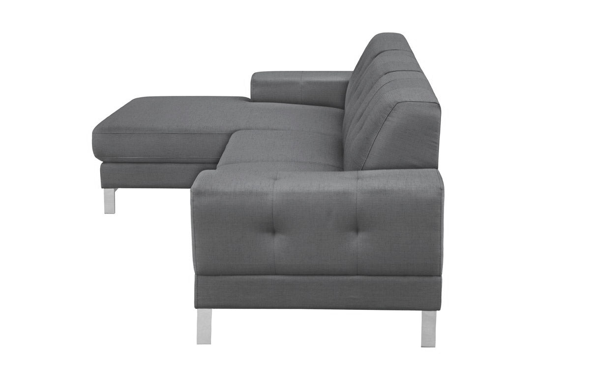 Divani Casa Forli - Modern Grey Fabric Left Facing Sectional Sofa - What A Room