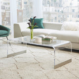 Bowie Coffee Table in Clear Acrylic and Brushed Stainless Steel - What A Room