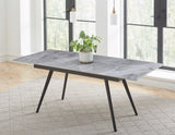 Lucia Extendable Stone Top Metal Leg Dining Table in Piedra and Black - What A Room