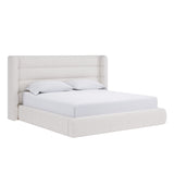 Frank Upholstered Wingback Platform Bed in Cottage Cheese Boucle - What A Room