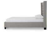 Verona Upholstered Platform Bed in Speckled Grey - What A Room