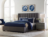 Palermo Upholstered Footboard Storage Bed in Dark Stone - What A Room