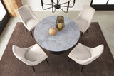 Winston Stone Top Metal Base Round Dining Table in Grigio - What A Room