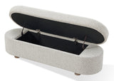 Kiki Upholstered Hinged Storage Bench in Cotton Ball Boucle - What A Room