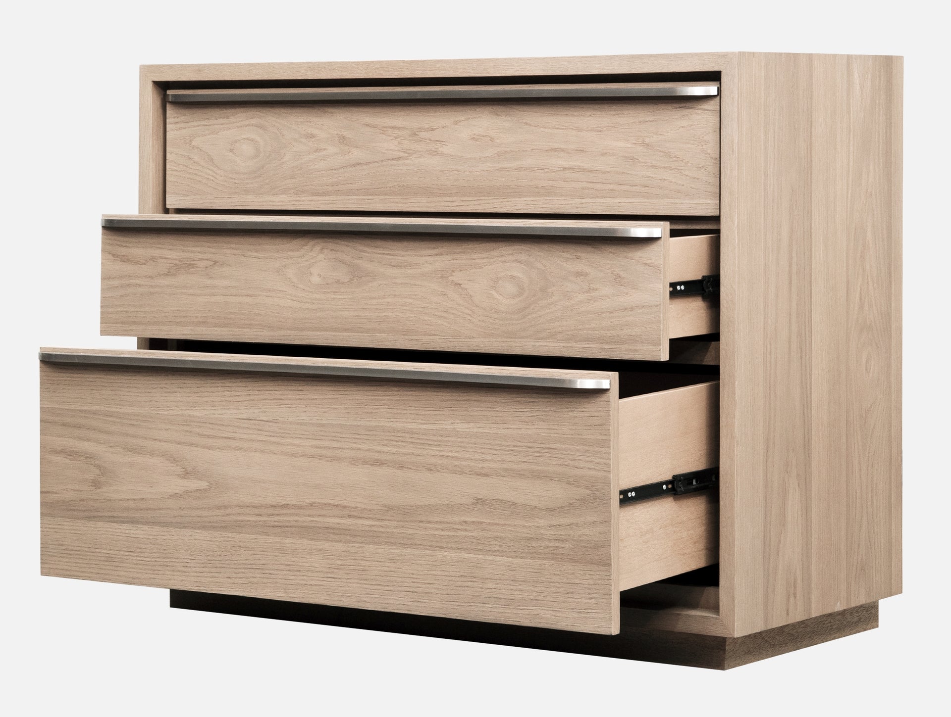 One Coastal Modern Three Drawer USB-charging Nightstand in Bisque - What A Room