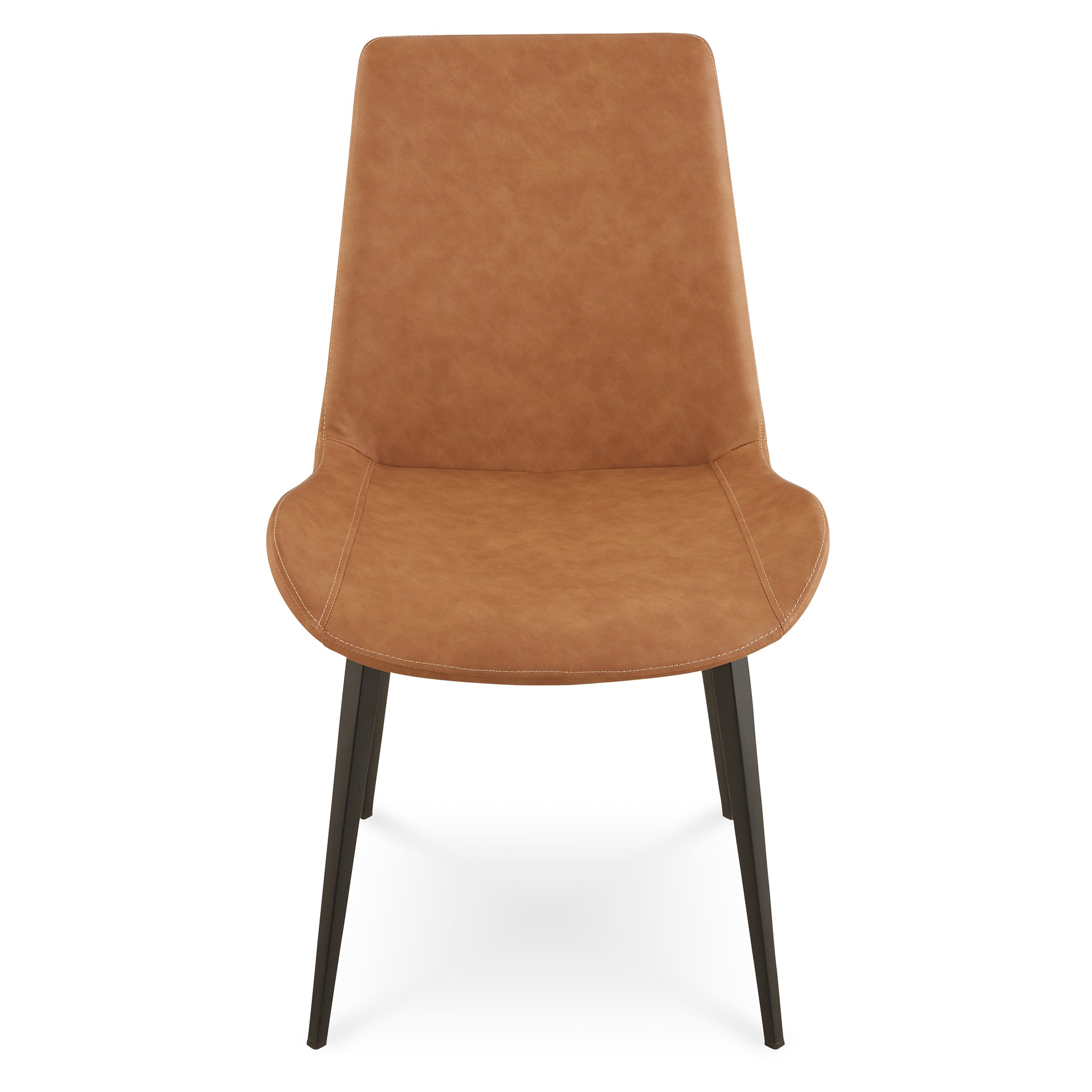 Nicoya Upholstered Dining Chair in Buckskin Synthetic Leather and Black (Set of 2) - What A Room