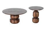 Virton Solid Wood Round End Table in Smoked Brown - What A Room