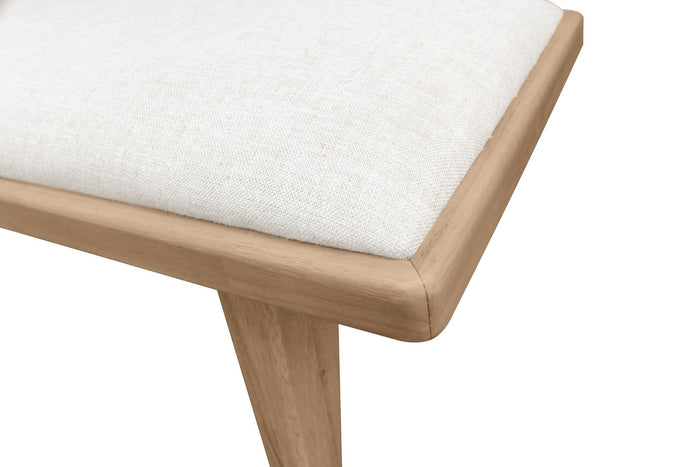 Sumire Upholstered Bench in Ginger and Natural Linen - What A Room