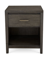 Nevis One Drawer Nightstand in Sharkskin - What A Room