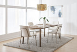Tulum Stone Top Dining Table with Bronze Metal Base - What A Room