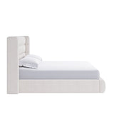 Frank Upholstered Wingback Platform Bed in Cottage Cheese Boucle - What A Room