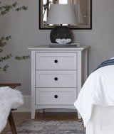 Grace Three Drawer Nightstand in Snowfall White - What A Room