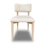 Zinnia Wood Back Dining Chair in White Sand and Dune Chenille (Set of 2) - What A Room