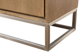 One Modern Coastal Metal Base Sideboard in White Oak and Brushed Stainless Steel - What A Room