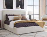 Olivia Upholstered Platform Bed in Ivory - What A Room