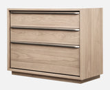 One Coastal Modern Three Drawer USB-charging Nightstand in Bisque - What A Room