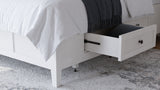 Grace Four Drawer Platform Storage Bed in Snowfall White - What A Room