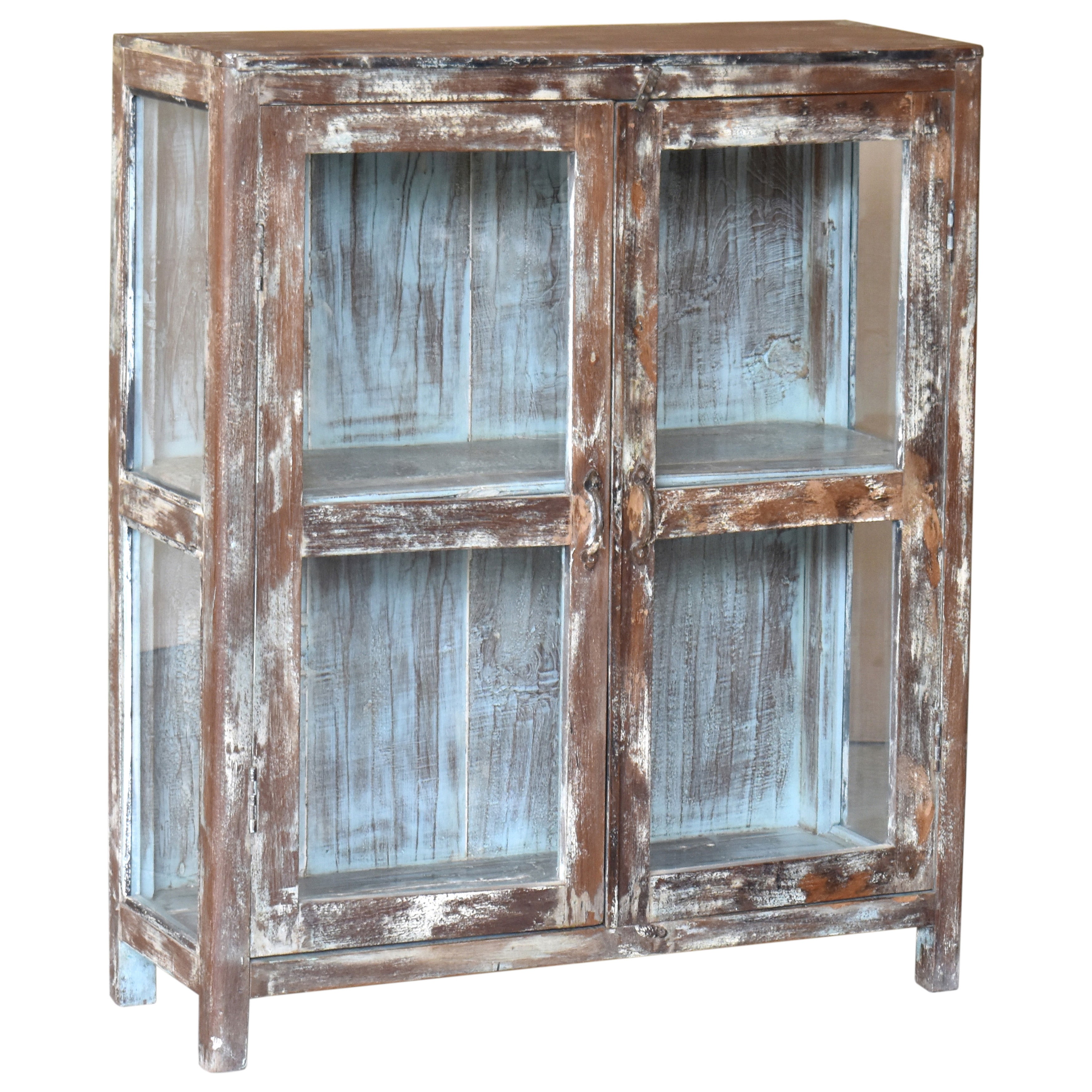 Wooden Glass Small Cabinet - What A Room